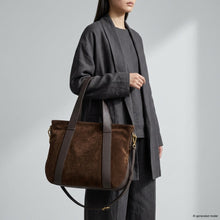 Load image into Gallery viewer, Italian Genuine Suede &amp; Full-Grain Leather Tote Bag | Varese
