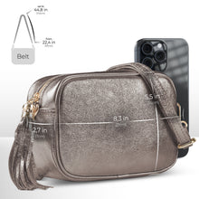 Charger l'image dans la galerie, Italian Genuine Metallic Suede Crossbody Bag | Gubbio
