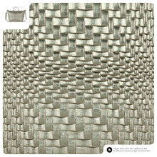 Charger l'image dans la galerie, Italian Genuine Basketweave-Embossed Metallic Suede Top-Handle Bag | Treviso

