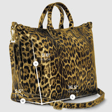 Load image into Gallery viewer, Italian Genuine Leopard-Print Metallic Suede Top-Handle Bag | Rimini
