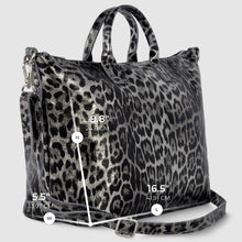 Load image into Gallery viewer, Italian Genuine Leopard-Print Metallic Suede Top-Handle Bag | Rimini

