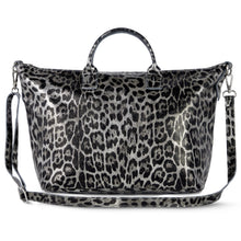 Load image into Gallery viewer, Italian Genuine Leopard-Print Metallic Suede Top-Handle Bag | Rimini
