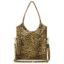 Charger l'image dans la galerie, Italian Genuine Leopard-Print Metallic Suede Tote Bag | Catania
