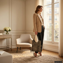 Charger l'image dans la galerie, Italian Genuine Leopard-Print Metallic Suede Tote Bag | Catania
