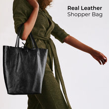 Charger l'image dans la galerie, Italian Metallic Full-Grain Leather Tote Bag | Vinci
