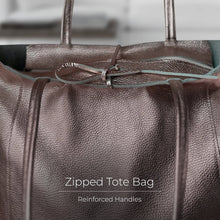Charger l'image dans la galerie, Italian Metallic Full-Grain Leather Tote Bag | Vinci
