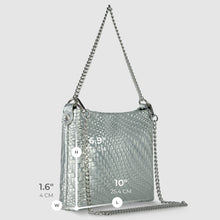 Charger l'image dans la galerie, Italian Genuine Basketweave-Embossed Metallic Suede Crossbody Bag | Bari
