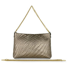 Charger l'image dans la galerie, Italian Genuine Basketweave-Embossed Metallic Suede Crossbody Bag | Bari
