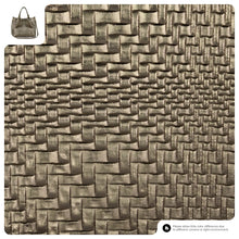 Load image into Gallery viewer, Italian Genuine Basketweave-Embossed Metallic Suede Top-Handle Bag | Imperia
