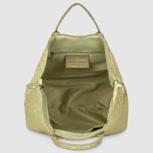 Load image into Gallery viewer, Italian Genuine Basketweave-Embossed Metallic Suede Top-Handle Bag | Imperia

