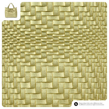 Load image into Gallery viewer, Italian Genuine Basketweave-Embossed Metallic Suede Top-Handle Bag | Imperia
