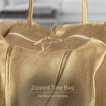 Cargar imagen en el visor de la galería, Italian Genuine Metallic Suede Tote Bag | Pisa

