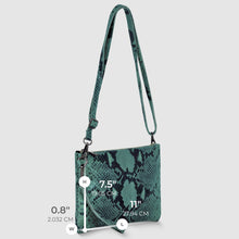 Charger l'image dans la galerie, Italian Genuine Python-Print Suede Crossbody Bag | Lecce

