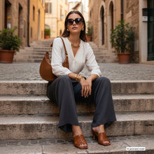 Charger l'image dans la galerie, Italian Genuine Suede &amp; Full-Grain Leather Shoulder Bag | Arezzo
