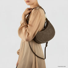 Charger l'image dans la galerie, Italian Genuine Suede &amp; Full-Grain Leather Shoulder Bag | Arezzo
