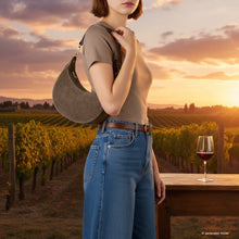 Charger l'image dans la galerie, Italian Genuine Suede &amp; Full-Grain Leather Shoulder Bag | Arezzo
