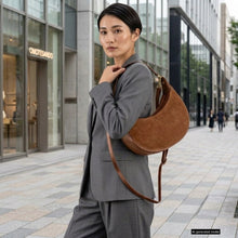 Charger l'image dans la galerie, Italian Genuine Suede &amp; Full-Grain Leather Shoulder Bag | Arezzo
