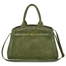 Cargar imagen en el visor de la galería, Italian Genuine Suede &amp; Full-Grain Leather Top-Handle Bag | Forlì
