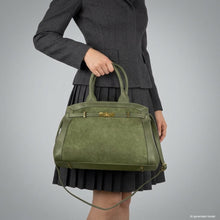 Cargar imagen en el visor de la galería, Italian Genuine Suede &amp; Full-Grain Leather Top-Handle Bag | Forlì
