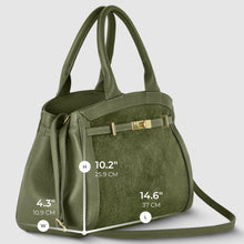 Cargar imagen en el visor de la galería, Italian Genuine Suede &amp; Full-Grain Leather Top-Handle Bag | Forlì
