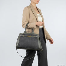 Cargar imagen en el visor de la galería, Italian Genuine Suede &amp; Full-Grain Leather Top-Handle Bag | Forlì
