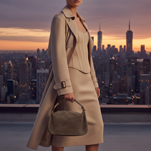 Charger l'image dans la galerie, Italian Genuine Suede &amp; Full-Grain Leather Crossbody Bag | Cremona
