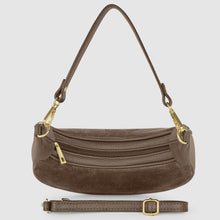 Charger l'image dans la galerie, Italian Genuine Suede &amp; Full-Grain Leather Shoulder Bag | Arezzo

