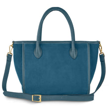 Cargar imagen en el visor de la galería, Italian Genuine Suede &amp; Full-Grain Leather Top-Handle Bag | Alba
