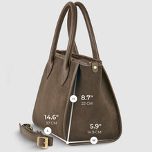 Cargar imagen en el visor de la galería, Italian Genuine Suede &amp; Full-Grain Leather Top-Handle Bag | Alba
