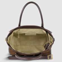 Cargar imagen en el visor de la galería, Italian Genuine Suede &amp; Full-Grain Leather Top-Handle Bag | Alba
