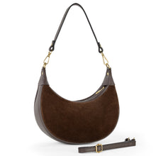 Charger l'image dans la galerie, Italian Genuine Suede &amp; Full-Grain Leather Shoulder Bag | Arezzo

