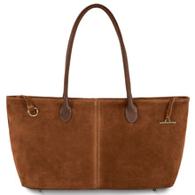 Charger l'image dans la galerie, Italian Genuine Suede &amp; Full-Grain Leather Tote Bag | Bologna
