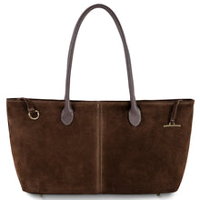 Charger l'image dans la galerie, Italian Genuine Suede &amp; Full-Grain Leather Tote Bag | Bologna
