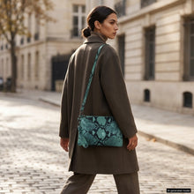 Charger l'image dans la galerie, Italian Genuine Python-Print Suede Crossbody Bag | Lecce
