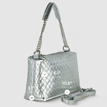 Charger l'image dans la galerie, Italian Genuine Woven-Embossed Metallic Suede Crossbody Bag | Roma
