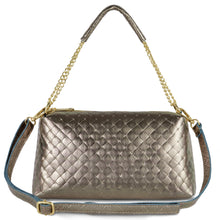 Charger l'image dans la galerie, Italian Genuine Woven-Embossed Metallic Suede Crossbody Bag | Roma
