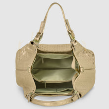 Load image into Gallery viewer, Italian Genuine Woven-Embossed Metallic Suede Top-Handle Bag | Savona
