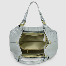 Load image into Gallery viewer, Italian Genuine Woven-Embossed Metallic Suede Top-Handle Bag | Savona
