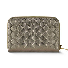 Load image into Gallery viewer, Italian Genuine Woven-Embossed Metallic Suede Wallet | Pesaro
