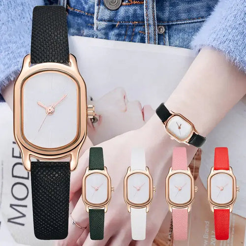 Oval Dial Retro Watch with vintage-inspired design, available in various colors, showcasing elegant and timeless style.
