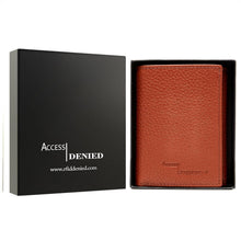 Charger l'image dans la galerie, Genuine Leather Trifold Wallet – Flip-Up Dual ID Windows, RFID Blocking
