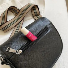 Load image into Gallery viewer, Vintage vegan leather crossbody bag with zipper, showcasing elegant design, ideal for fashion-forward individuals.
