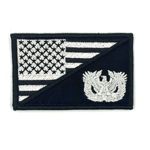 Load image into Gallery viewer, Warrant Officer - USA Flag - 2.25x3.5 Patch with hook fastener, perfect for hats, bags, jackets. Camouflage varies, made by Tactical Gear Junkie.
