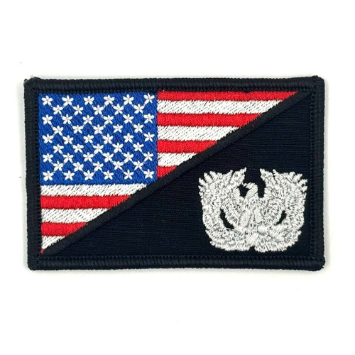 Warrant Officer - USA Flag - 2.25x3.5 Patch with hook fastener backing for hats, bags, and jackets. Made in USA by Tactical Gear Junkie