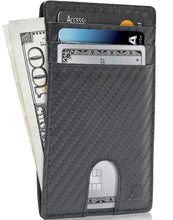 Charger l'image dans la galerie, Vegan Leather Slim Card Holder – RFID Blocking, Thumb-Hole Access
