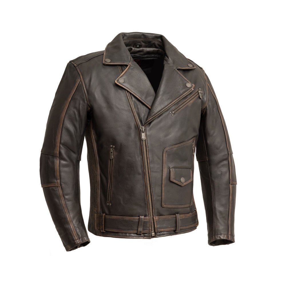 Stylish Vintage Motorcycle Leather Jacket for Men