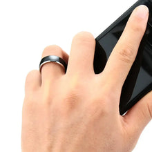 Load image into Gallery viewer, Person using smartphone with eThings Smart Ring, showcasing waterproof NFC technology and seamless connectivity.
