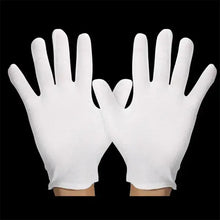 Load image into Gallery viewer, Soft cotton white gloves for comfort and protection, ideal for sensitive skin and versatile tasks.
