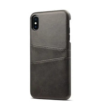 Cargar imagen en el visor de la galería, Luxury vegan leather phone back cover with matte finish and card pocket. Half-wrapped design for style and protection.
