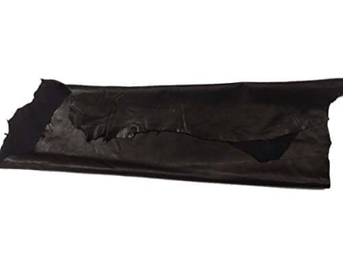 Reed Lambskin Leather Hides with buttery soft touch and genuine lambskin for crafting luxurious pieces, shown in black color.